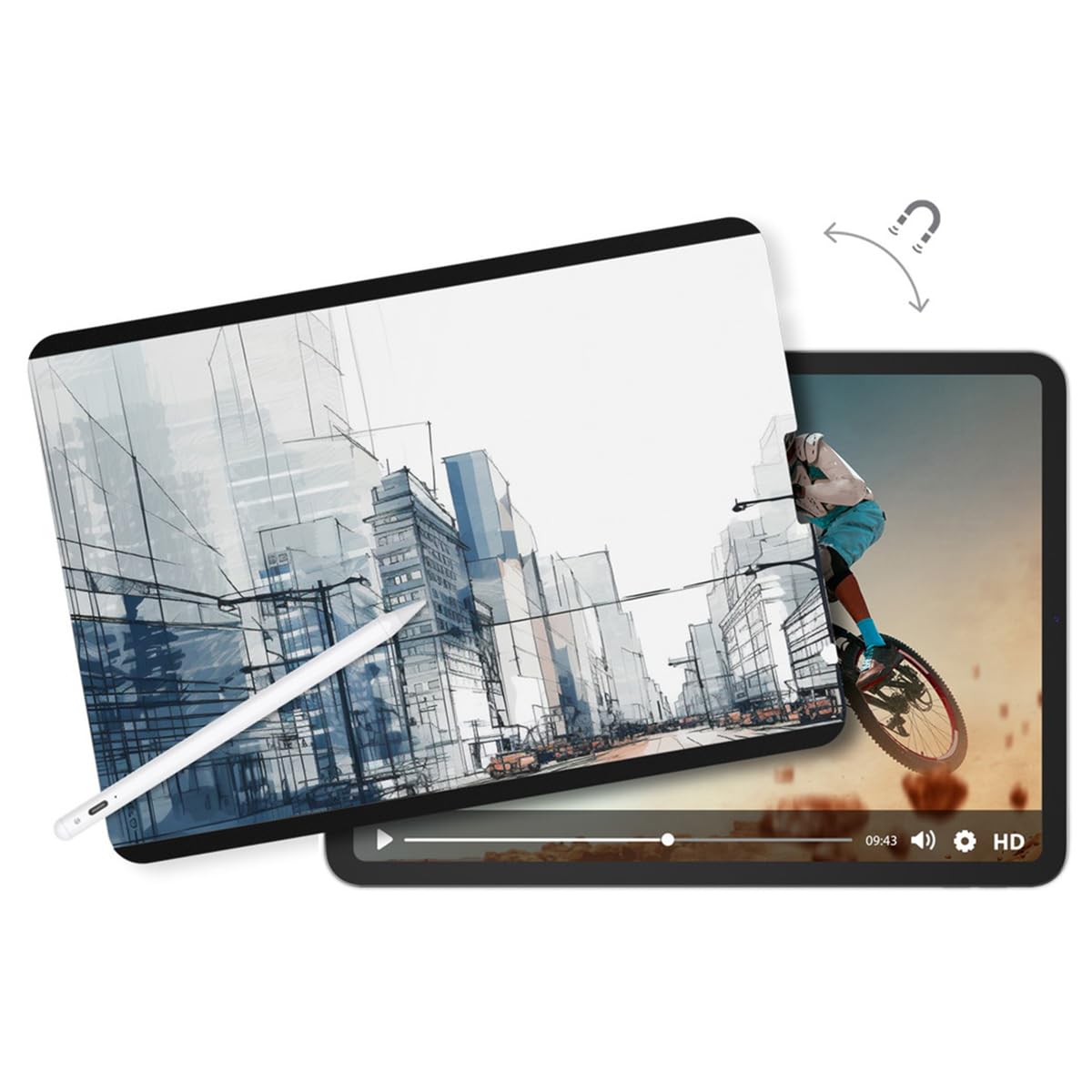 【SwitchEasy】 iPad Air M3 2025 11インチ M2 対応 フィルム 紙のような書き心地 マグネット 着脱式 指紋防止 さらさら 紙質 イラスト 保護フィルム [ iPadAir アイパッドエアー 11 2024 対応 ] SwitchPaper ト