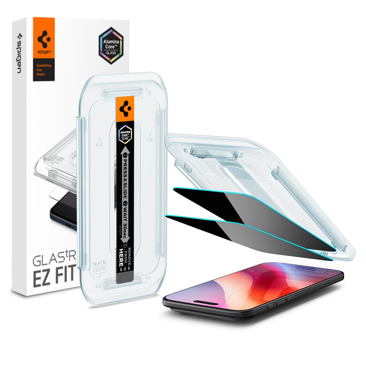 Spigen iPhone Air 硝子写真フィルム 覗き見押しとどめる 9H+硬度強化因子硝子 米軍判定基準落試験済み 酸化アルミニウム中核グループ 貼り信用販売御盆付き添い人 秘め事写真フィルム ナノ上塗り 飛散押しとどめる ２枚入 EZ Fit AGL09862