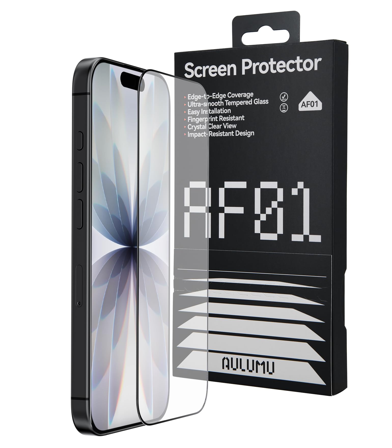 Aulumu AF01 iPhone 16 Pro 硝子写真フィルム 強化因子硝子 9H硬度 エコ遣りくち 水の泡押しとどめる 防塵包み 傷・指紋押しとどめる 高変速機率 耐衝撃 高耐久 飾り気の無い貼り後ばらい