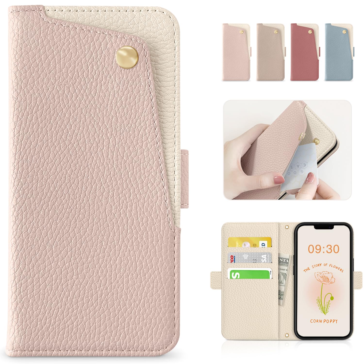 CASSYOOK 適用 いphone12 mini ケース 手帳型 iphone12 mini ケース 財布型 カバー カードポケット付き アイフォン12mini ケース 全面保護 アイホン12ミニケース手帳型 カード収納 横置きスタンド機能 高