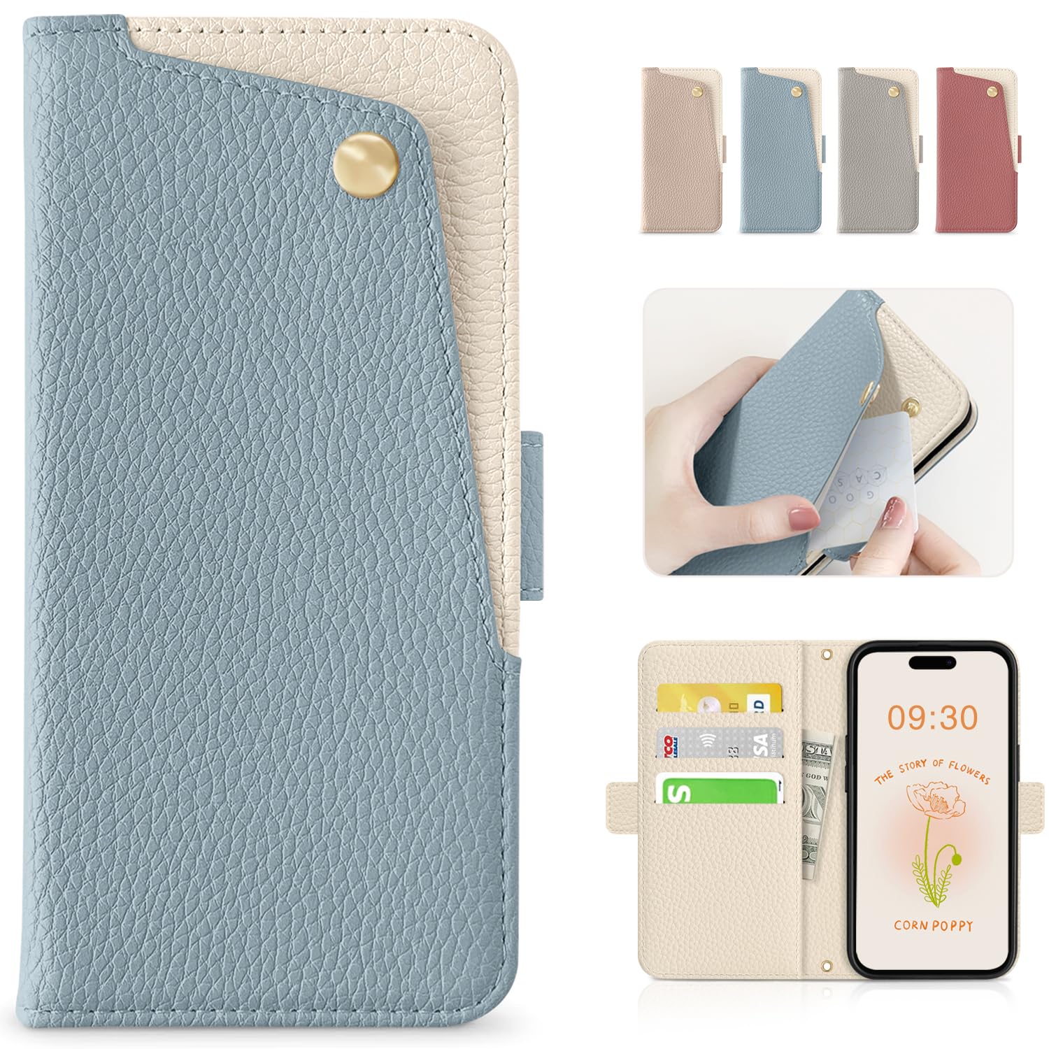 CASSYOOK 適用 iPhone 15 ケース 手帳型 おしゃれ iPhone15 手帳型ケース 携帯カバー アイフォン 15 ケース カード収納 スタンド機能 あいほん 15 ケース 手帳型 シンプル 軽量 耐衝撃 高級PUレザー 放