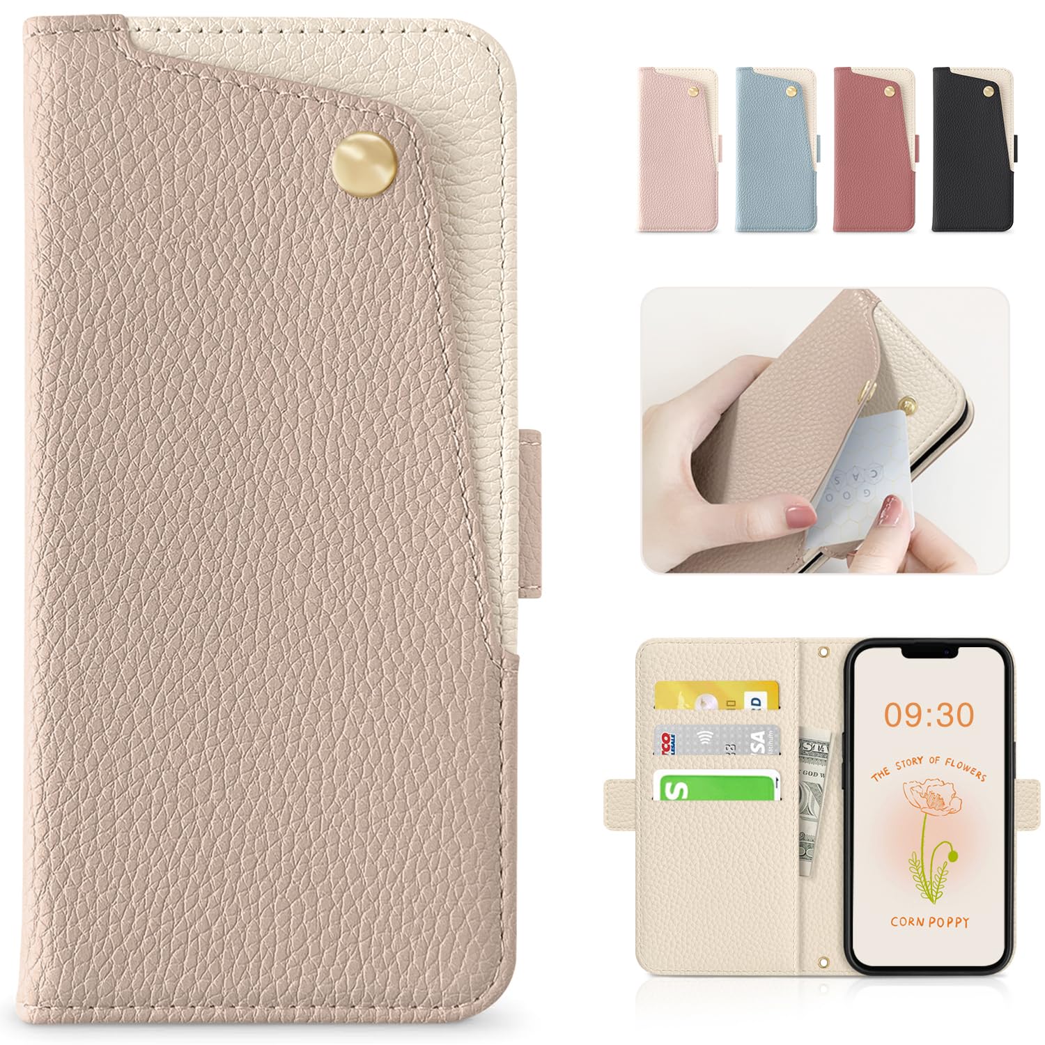 CASSYOOK 適用 いphone13mini ケース 手帳型 iphone 13 mini/いphone13 ミニ ケース 手帳型 財布型 カバー カードポケット付き 全面保護 アイフォン13ミニケース カード収納 横置きスタンド機能 高級PUレ