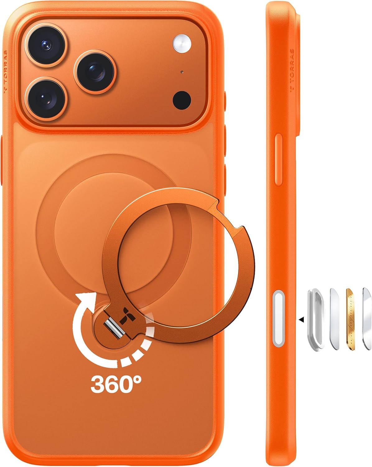 TORRAS iPhone 17 Pro Max 用 ケース【多機能一体・360°新定点回転スタント?】 Magsafe対応 【Ostand Q3 Spin】高耐久性 耐衝撃 セ?ンマイ式スタント? リンク? 縦横両対応 マク?ネット搭載 急速充電|T.M.Bストア