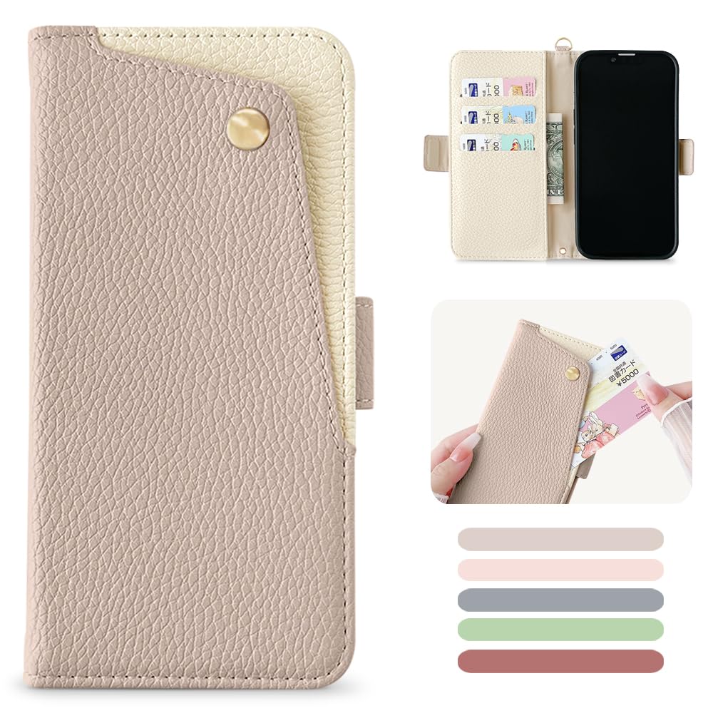MAGICASE for iPhone15 ケース 手帳型 可愛い アイフォン15 ケース おしゃれ 軽量 衝撃吸収 スマホケース iphone15 PUレザー 全面保護 擦り傷防止 防塵 落下防止 携帯ケース iphone15 マグネット式 スタン