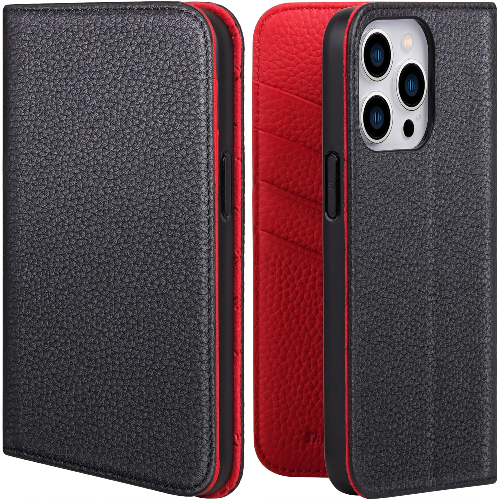 VISOUL iPhone 13 ProMax 容れもの 万覚え帳型 本革 スマホケース アイフォン13 Pro Max なめし革 容れもの 歌留多納める 持ちはこぶ容れもの 全面保護すること 磁石 横置き照明ランプ役立つこと付き添い人 アイホン13 Pro Max 相応う 6.7in