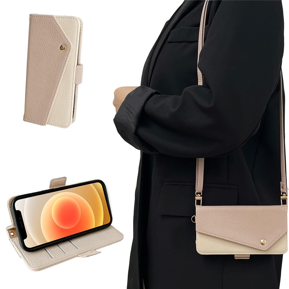 Kahper for iPhone12miniケース手帳型 ショルダー いphone12 mini ケース 手帳型 可愛 おしゃれ アイホン12ミニ 手帳ケース 軽量 衝撃吸収 スマホカバー iphone 12mini PUレザー 全面保護 擦り傷防止 防塵 落