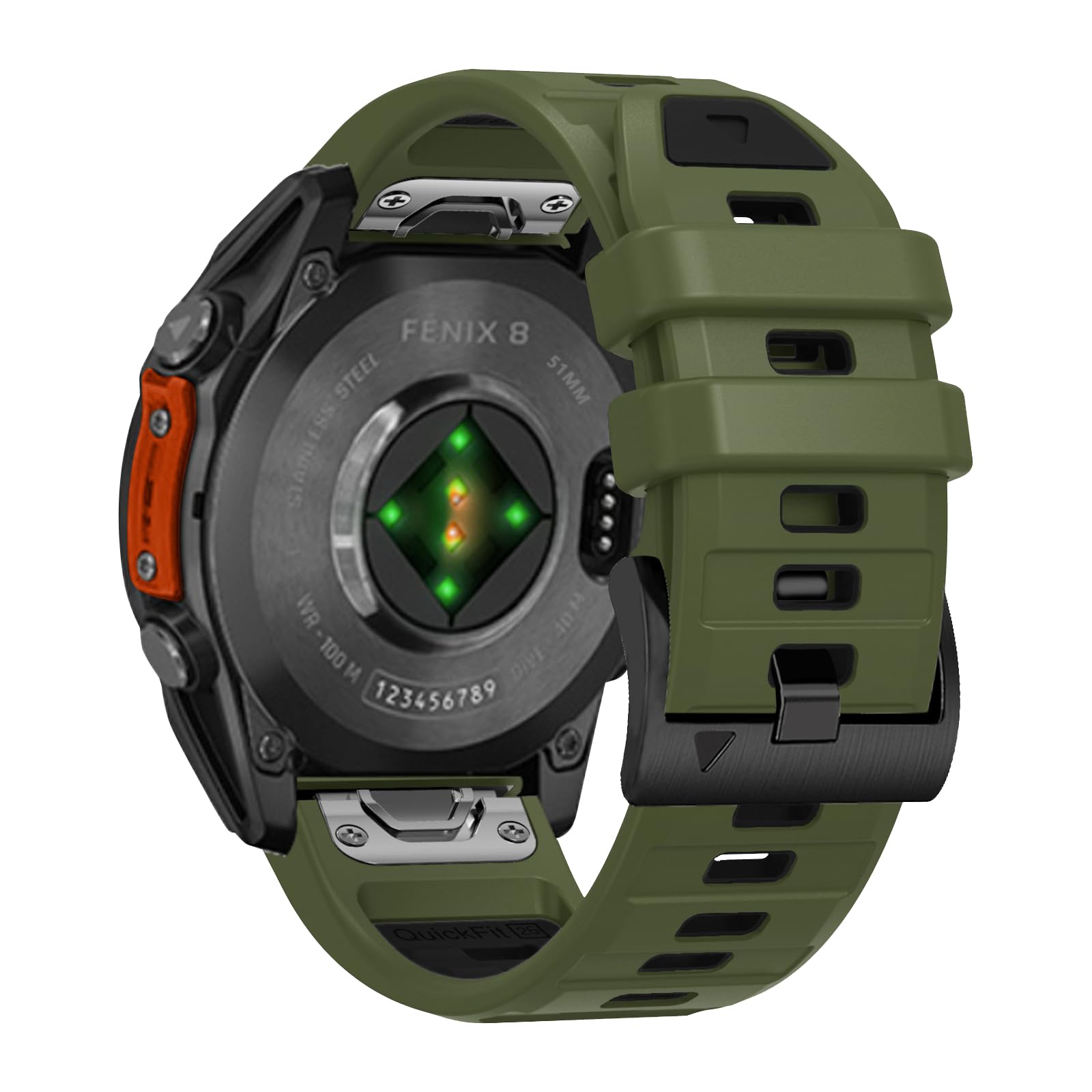 [ShinKin] 26mm Quickfit バンド Garmin quatix 8 51mm / Garmin Tactix 8/Fenix 8 51mm / Instinct 3 Tactical 50mm /Descent Mk3i /tactix 7 AMOLED 対応 シリコン製 スポーツバンド ストラップ 交換ベルト 柔らかい 通気性 男女兼
