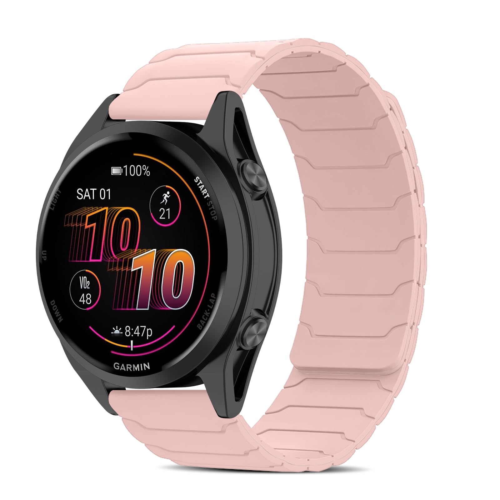 [CiimWaa] 22mm バンド for Garmin Venu 4/3 45mm/vivoactive 4/Venu2 用 シリコン 時計バンド 強力な磁気 スマートウォッチ交換 マグネット 柔らかい 超薄型 男女兼用 快適性 ベルト ガーミン garmin Forerunner 265