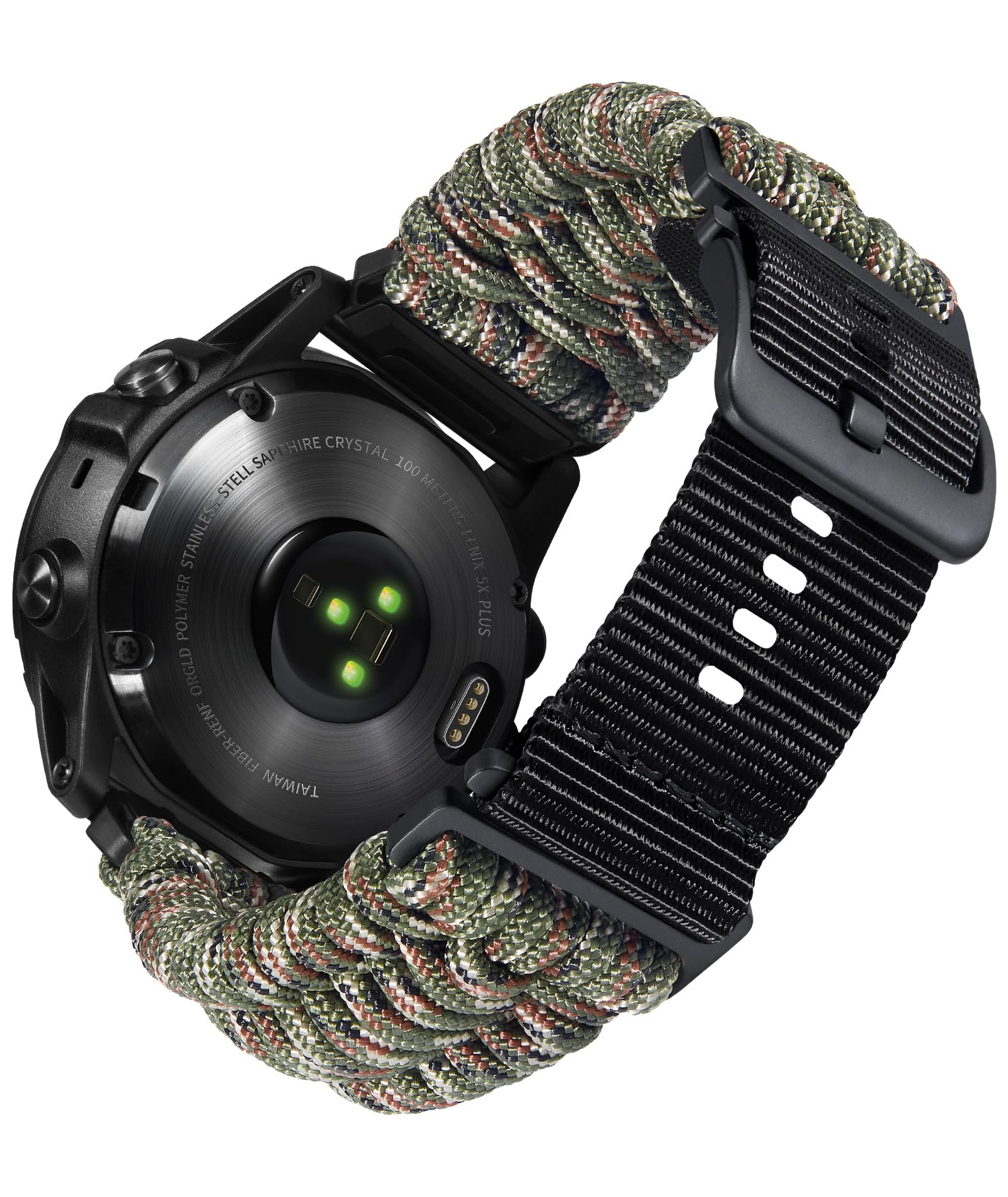 互換性のない ガーミン取り替えっこ三尺帯20粍 22粍 26粍 互換性のないGARMIN ウォッチナイロンスポーツバンド 耐久性の止ん事無い編み込み 550 パラコード スマートウォッチバンド 軍事風 互?Fenix/互?Tactix/互