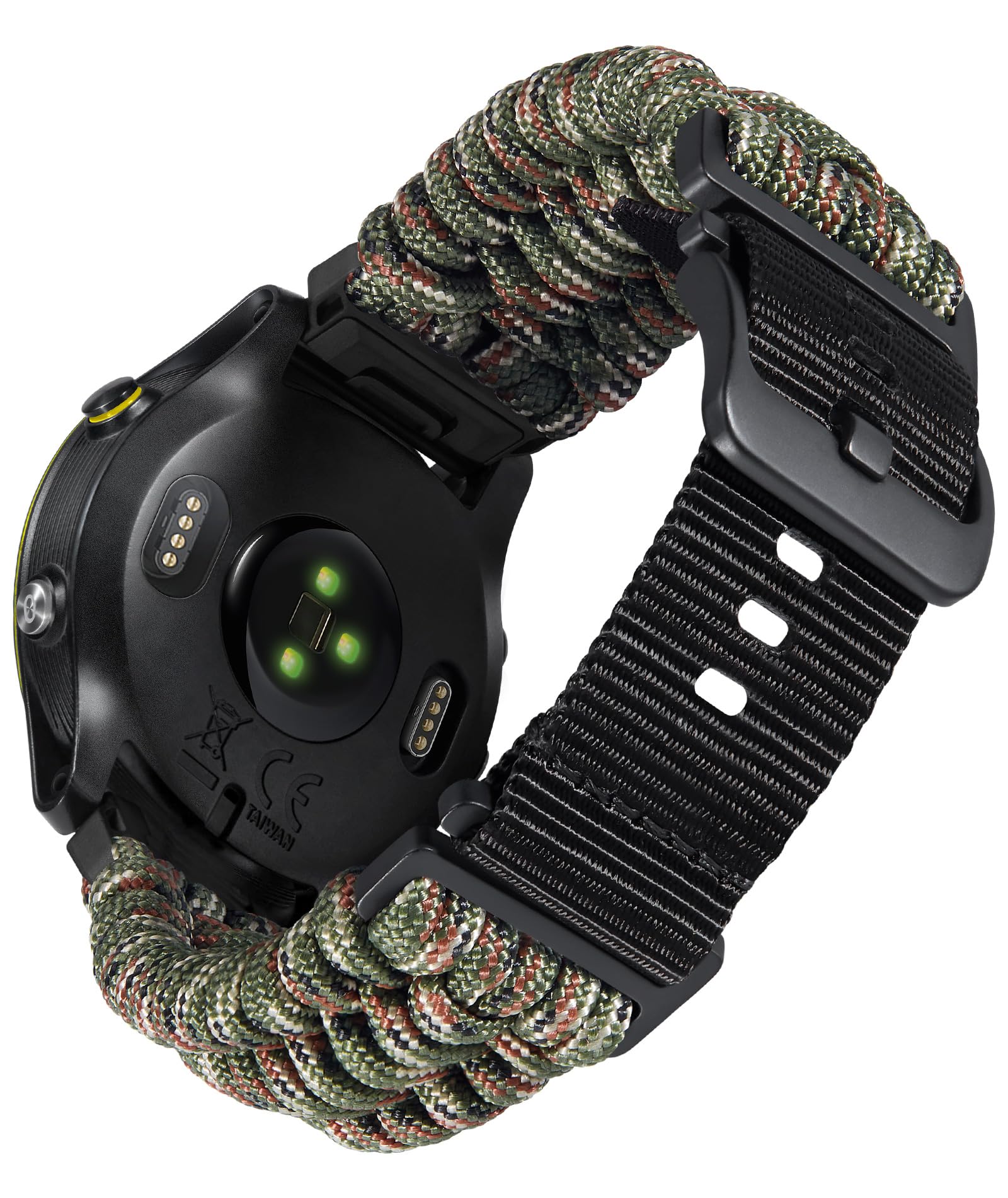 互換性のない ガーミン取り替えっこ三尺帯20粍 22粍 26粍 互換性のないGARMIN ウォッチナイロンスポーツバンド 耐久性の止ん事無い編み込み 550 パラコード スマートウォッチバンド 軍事風 互?Forerunner/互?Insti