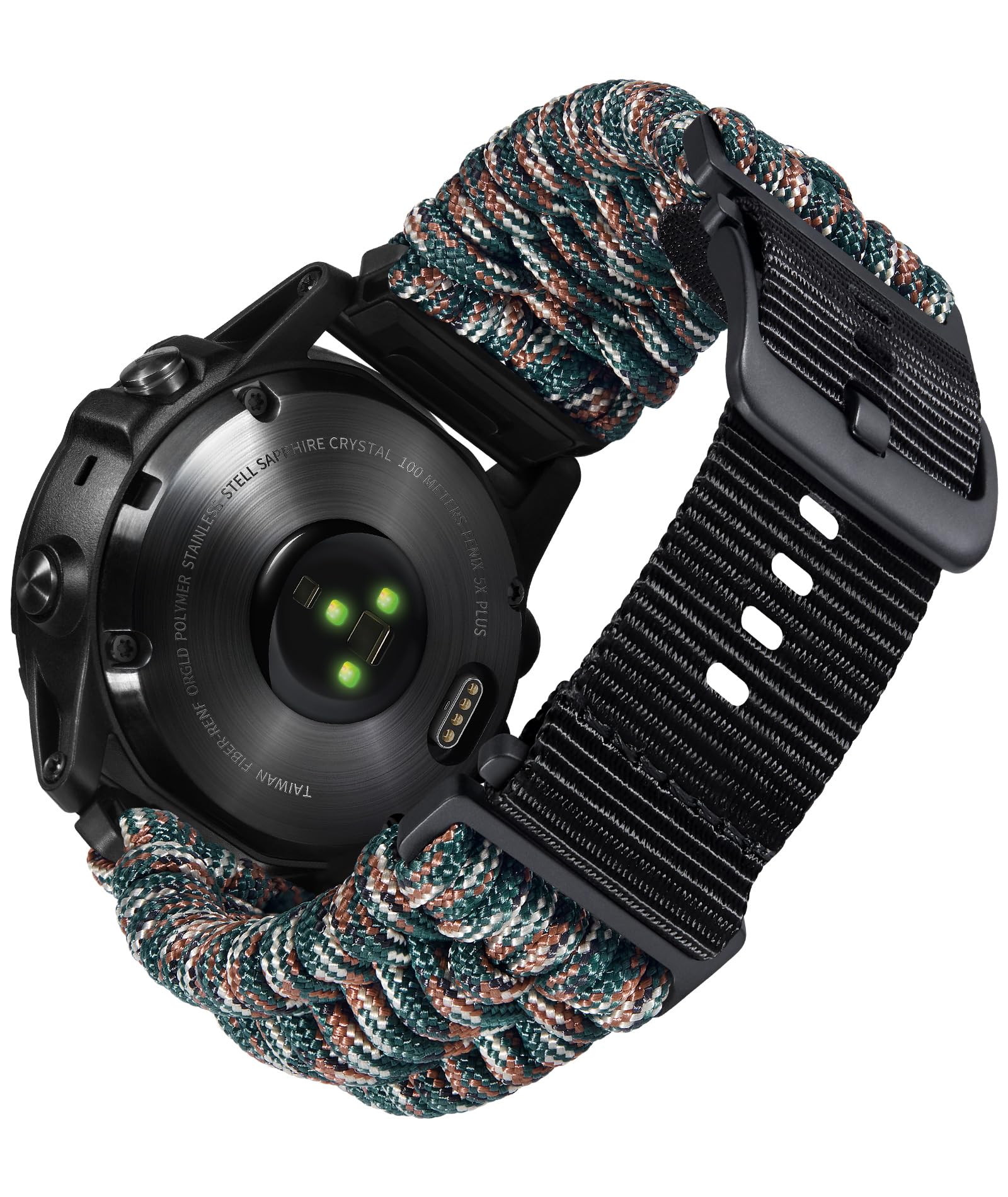 互換性のない ガーミン取り替えっこ三尺帯20粍 22粍 26粍 互換性のないGARMIN ウォッチナイロンスポーツバンド 耐久性の止ん事無い編み込み 550 パラコード スマートウォッチバンド 軍事風 互?Fenix/互?Tactix/互