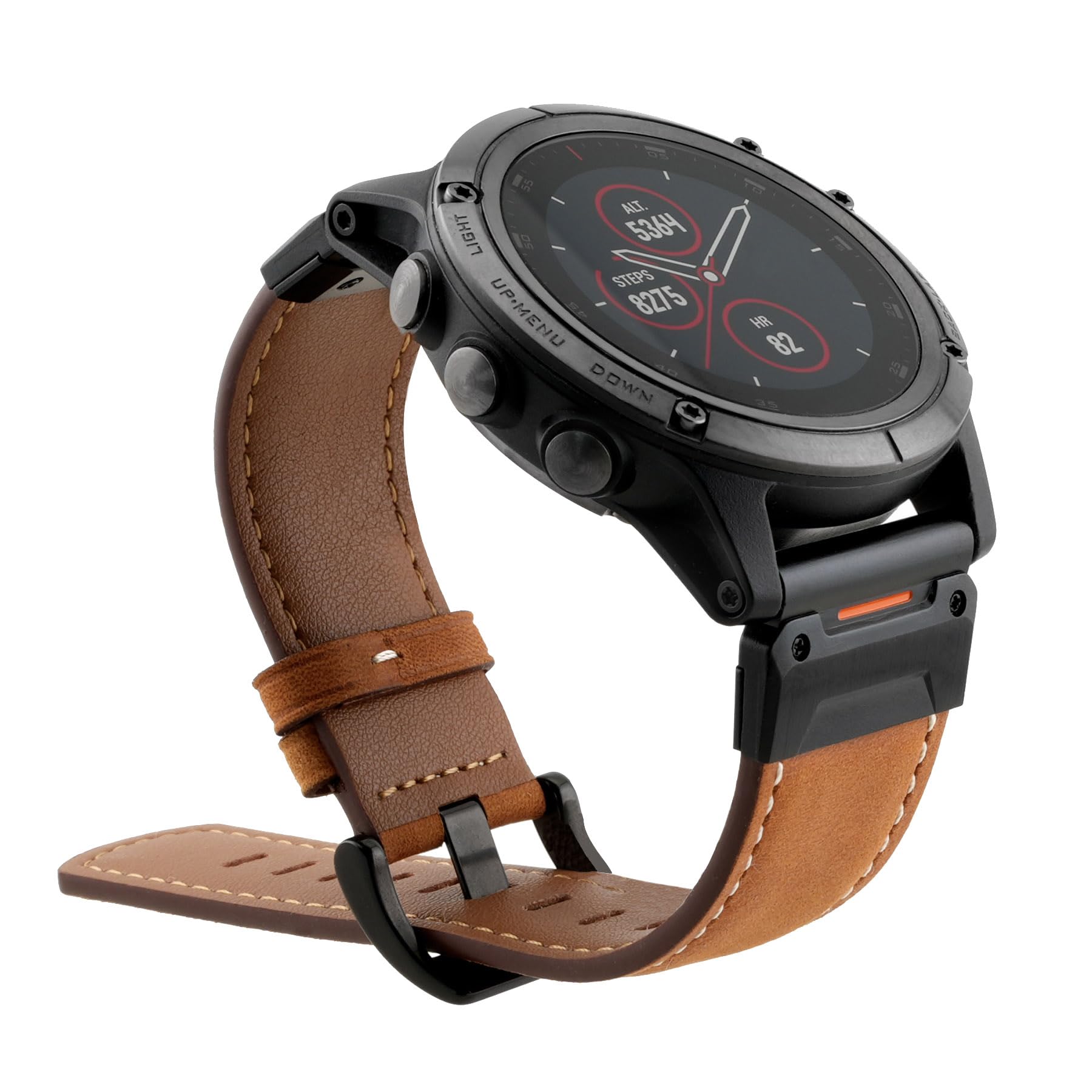 22mm 26mm クイックフィット 本革 腕時計バンド に適合するGarmin Fenix 8 / epix Pro/Instinct 3 / Fenix 7 / 6 / 5, レトロクラシックソフトリストベルト用のガーミンEnduro/Tactix Delta/Quatix 8 (ブラウン, 26mm)