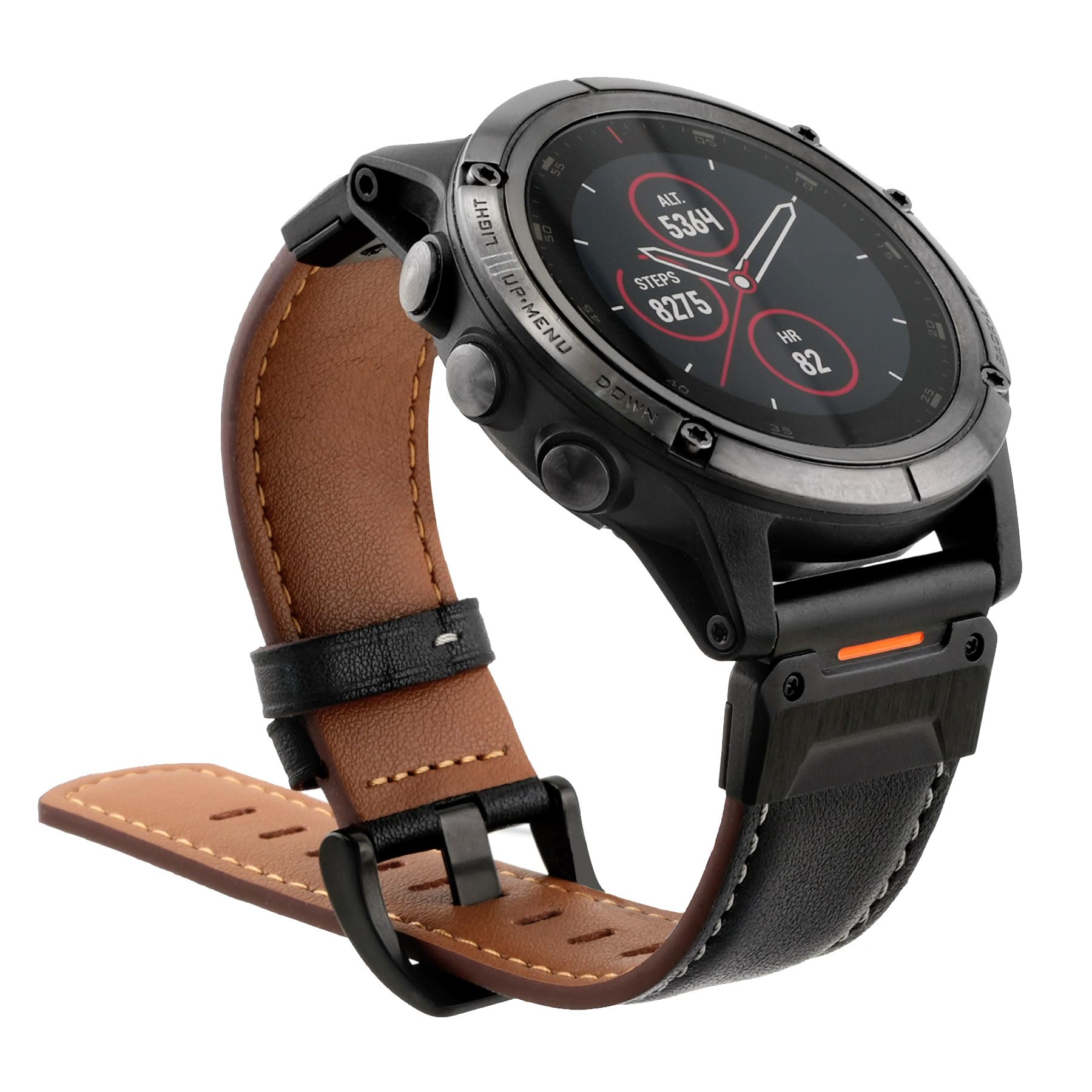 22mm 26mm クイックフィット 本革 腕時計バンド に適合するGarmin Fenix 8 / epix Pro/Instinct 3 / Fenix 7 / 6 / 5, レトロクラシックソフトリストベルト用のガーミンEnduro/Tactix Delta/Quatix 8 (ブラック, 26mm)|T.M.Bストア