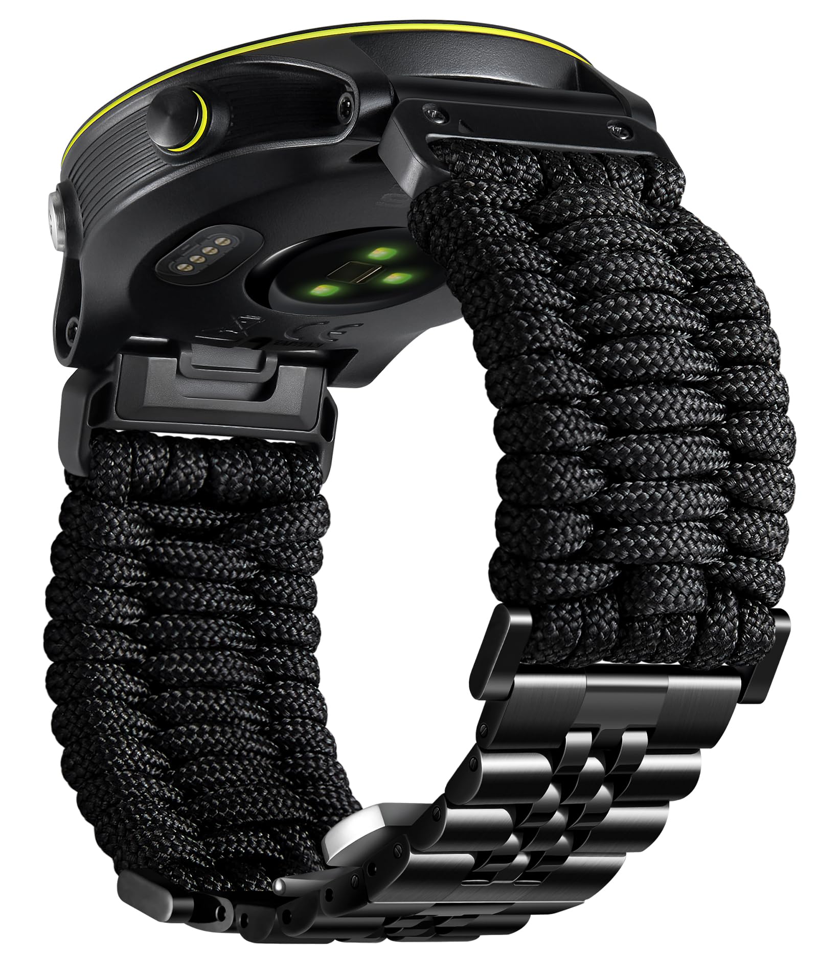 互換性のある Garmin ダンス楽隊 22粍 26粍 互換性のある ガーミン ウォッチベルト 手作り編み込み 550 パラコードと鋼胴締め 運動競技 手ごわい 互?Quickfit ダンス楽隊 互?Fenix/互?Forerunner/互?Approach/互?End ケース・カバー-スマートフォン・タブレット-スマートフォン・携帯電話アクセサリー