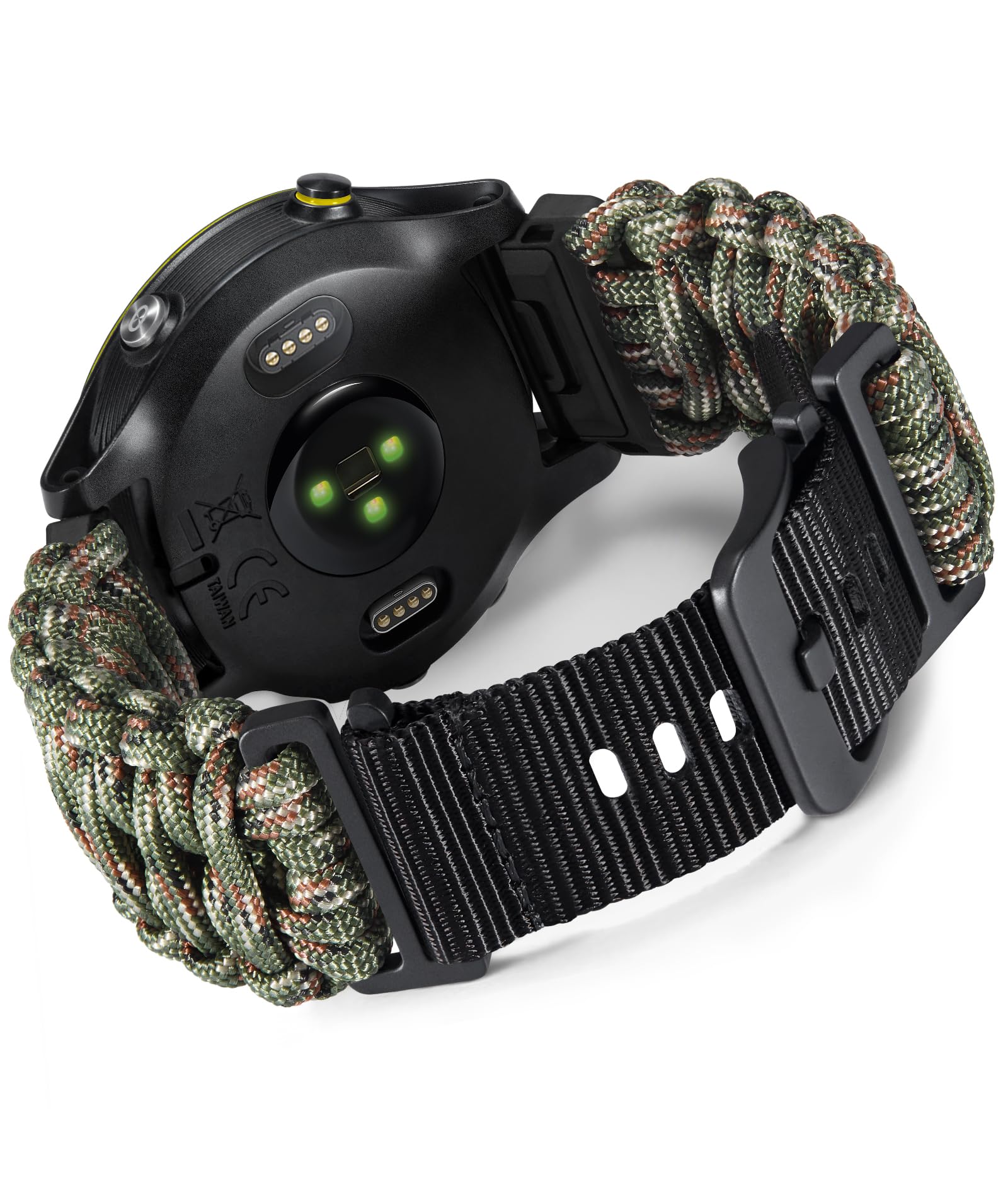 互換性のあるGarmin ダンス楽隊 20粍/22粍/26粍 パラコード ナイロン手作り編み込みダンス楽隊 軍事風パラコード ?固で耐久性の互?ガーミンのクイック相応う交?胴締め乗り出す運動競技 互?Instinct/互? スマートフォン・タブレット-ケース・カバー