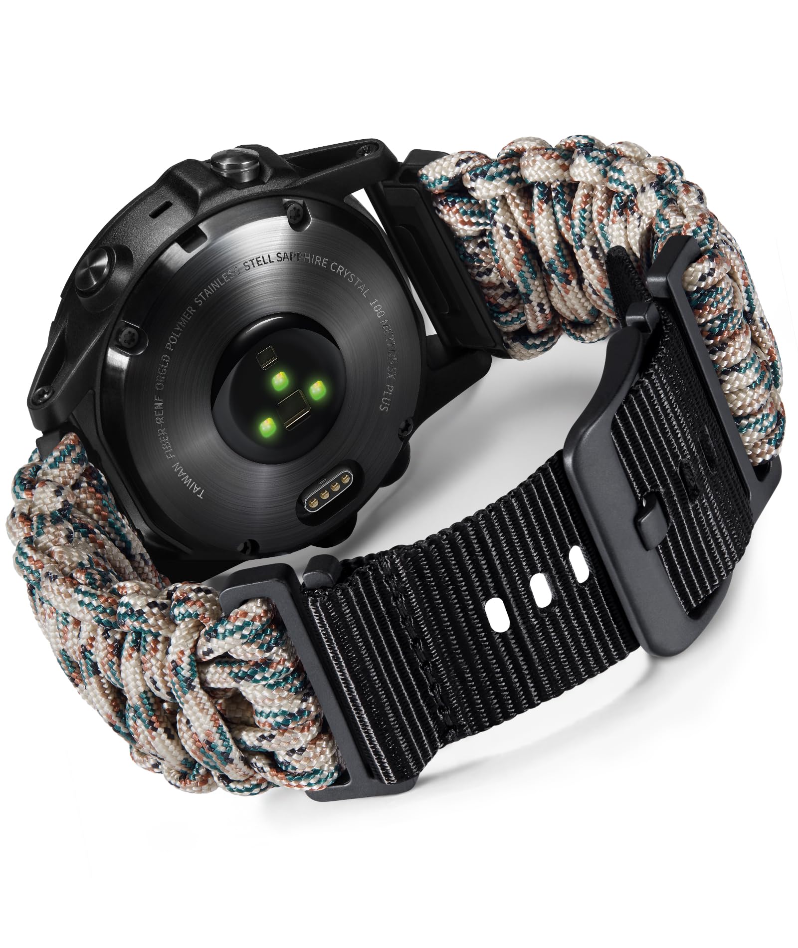 互換性のあるGarmin ダンス楽隊 20粍/22粍/26粍 パラコード ナイロン手作り編み込みダンス楽隊 軍事風パラコード ?固で耐久性の互?ガーミンのクイック相応う交?胴締め乗り出す運動競技 互?Instinct/互? ケース・カバー-スマートフォン・携帯電話アクセサリー-スマートフォン・タブレット