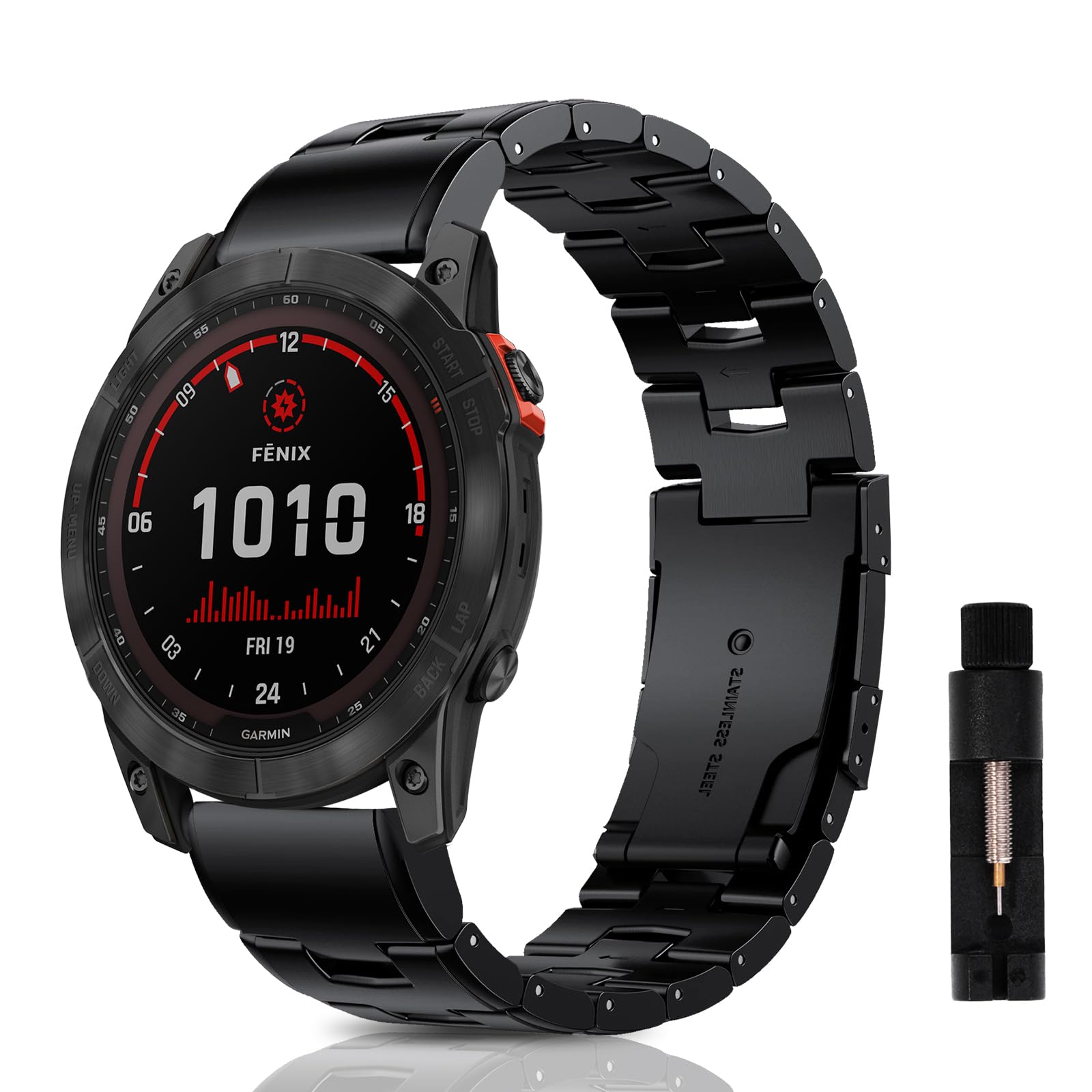 [AiMaoo] QuickFit 26mm チタン製バンド GARMIN(ガーミン) Fenix 8 51mm/Fenix 7X/Fenix 6X/Fenix 5X/Fenix 3/3 HR 対応 交換バンド チタンメタル ビジネス風 ベルト Epix 2 Pro 51mm, Enduro 3, Tactix Delta 用 (ブラック)｜T.M.Bストア