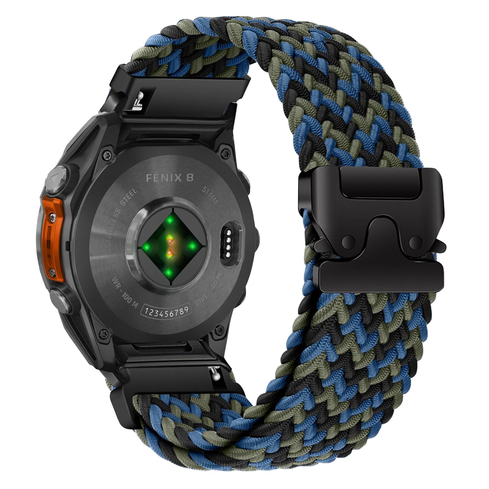 ShinKin 26粍 Quickfit 周波数帯域 Garmin quatix 8 /Tactix 8 /Fenix 8 51粍 / Instinct 3 Tactical 50粍 / Fenix 7X/7X Pro Solar 相応う ナイロン 取り替えっこ用周波数帯域 ブレイデッド 編組 取り替えっこ三尺帯 運動競技 替え同盟罷業さあ美 パラシュー