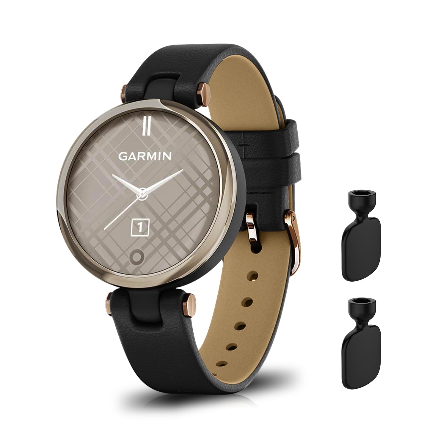 [SeGinn] レザーバンド Garmin Lily 対応 バンド 革 交換バンド 高級 簡単取付 ビジネス 軽量 ベルト サイズ調節可能 交換バンド コンパチブル Garmin Lily バンド（黒）