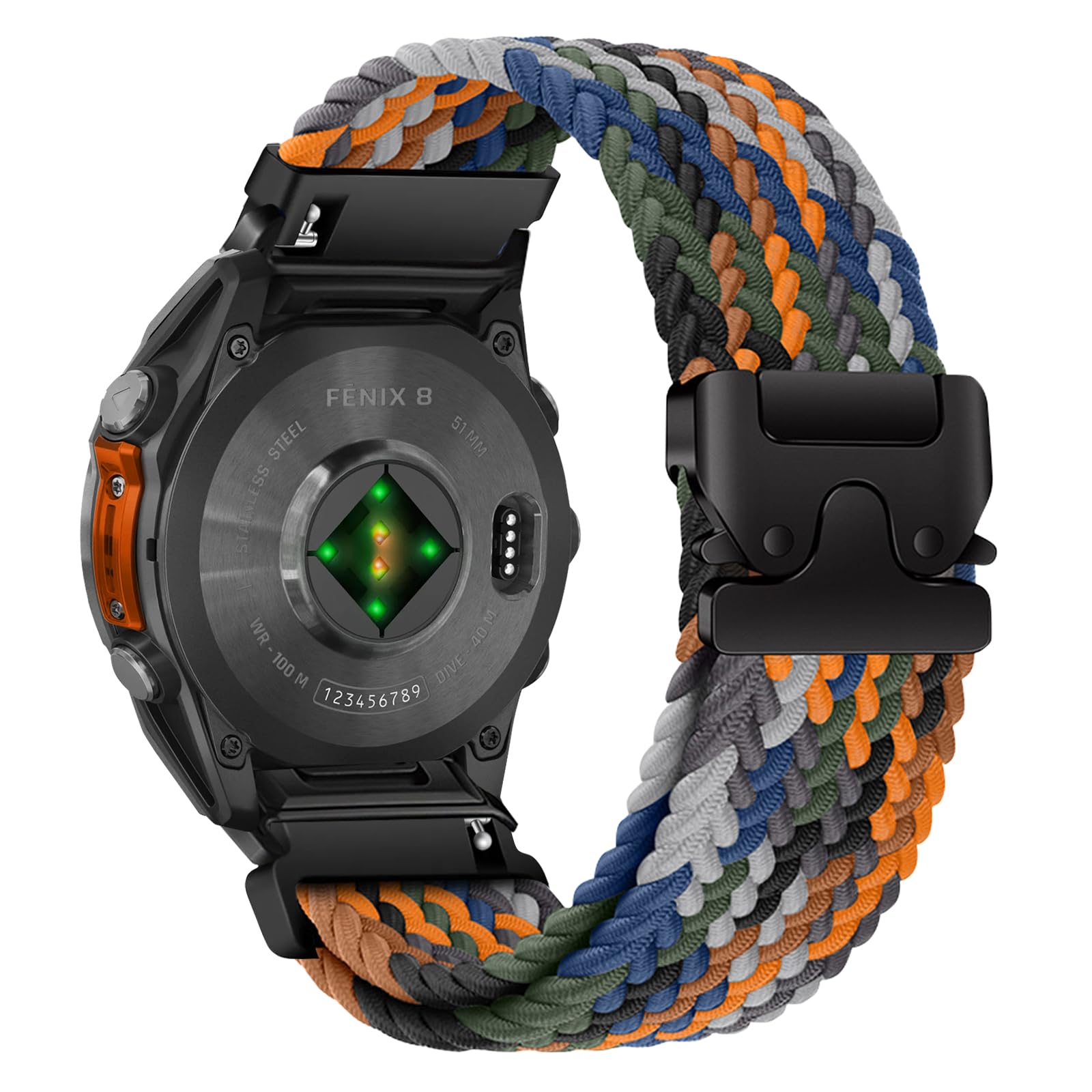 ShinKin 26粍 Quickfit 周波数帯域 Garmin quatix 8 /Tactix 8 /Fenix 8 51粍 / Instinct 3 Tactical 50粍 / Fenix 7X/7X Pro Solar 相応う ナイロン 取り替えっこ用周波数帯域 ブレイデッド 編組 取り替えっこ三尺帯 運動競技 替え同盟罷業さあ美 パラシュー