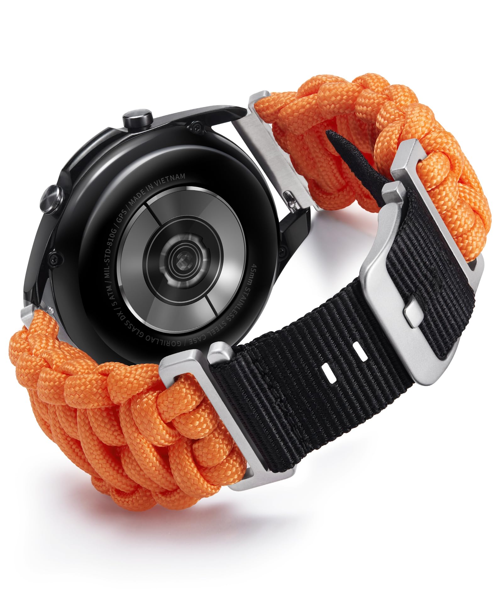 時計バンド クイックリリース 22mm 編み込みパラコード ナイロンコンパチブル Samsung Galaxy/互?Garmin/互?Fossil/互?Amazfit/互?Huaweiスマート・ウオッチ交換バンドスアウトドアースポーツ軍事