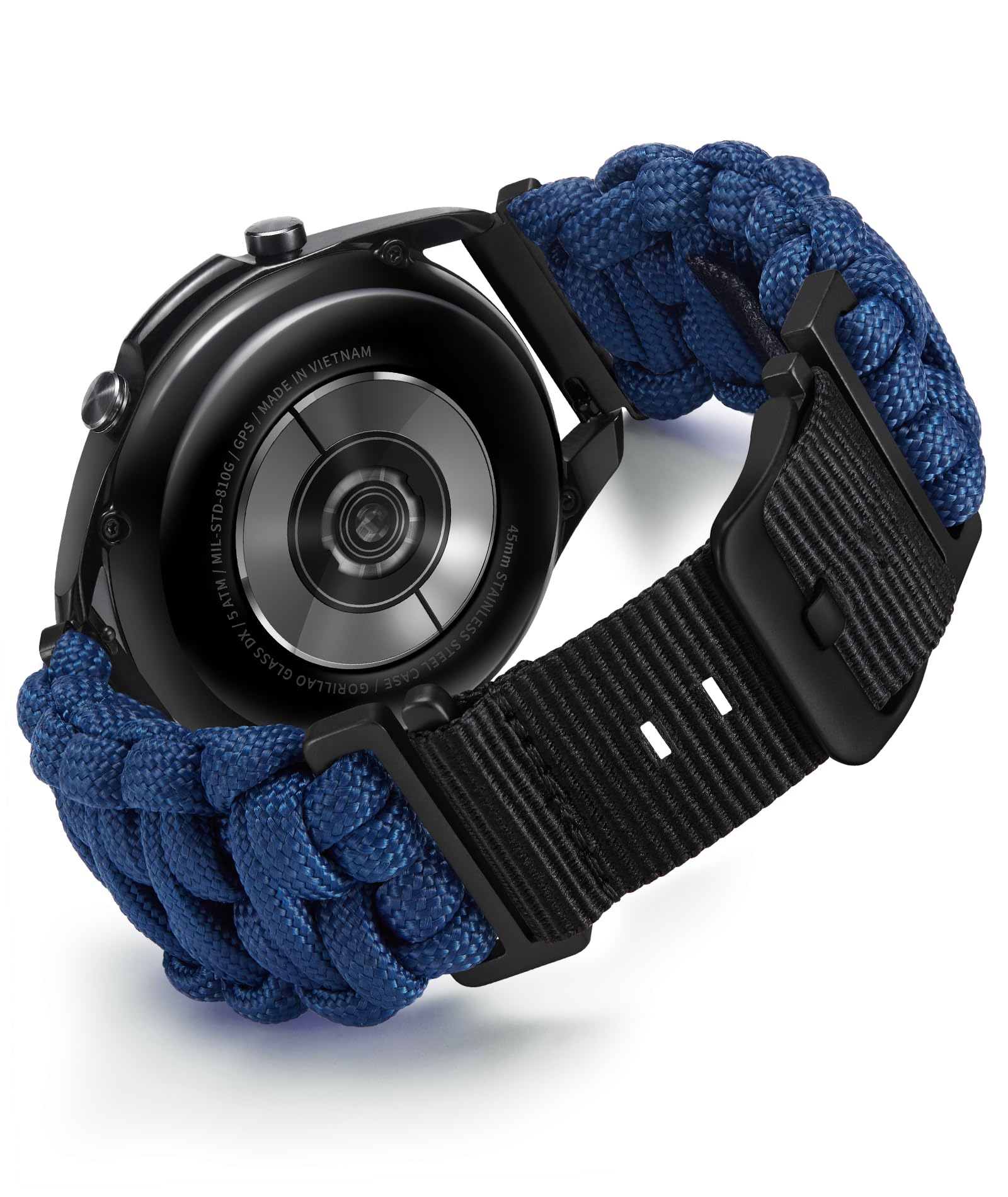 時計バンド クイックリリース 20mm 編み込みパラコード ナイロンコンパチブル Samsung Galaxy/互?Garmin/互?Fossil/互?Amazfit/互?Huaweiスマート・ウオッチ交換バンドスアウトドアースポーツ軍事
