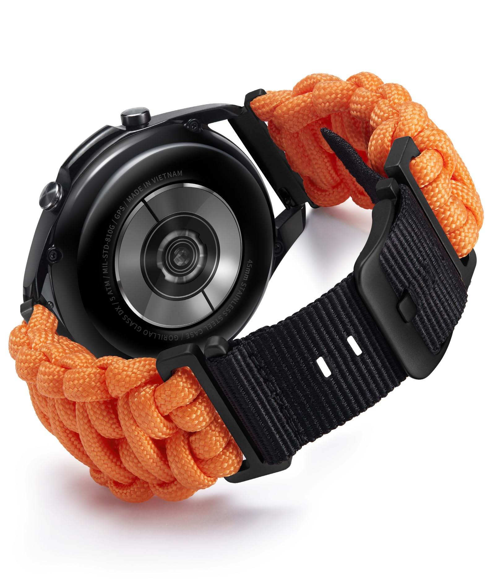 時計バンド クイックリリース 18mm 編み込みパラコード ナイロンコンパチブル Samsung Galaxy/互?Garmin/互?Fossil/互?Amazfit/互?Huaweiスマート・ウオッチ交換バンドスアウトドアースポーツ軍事