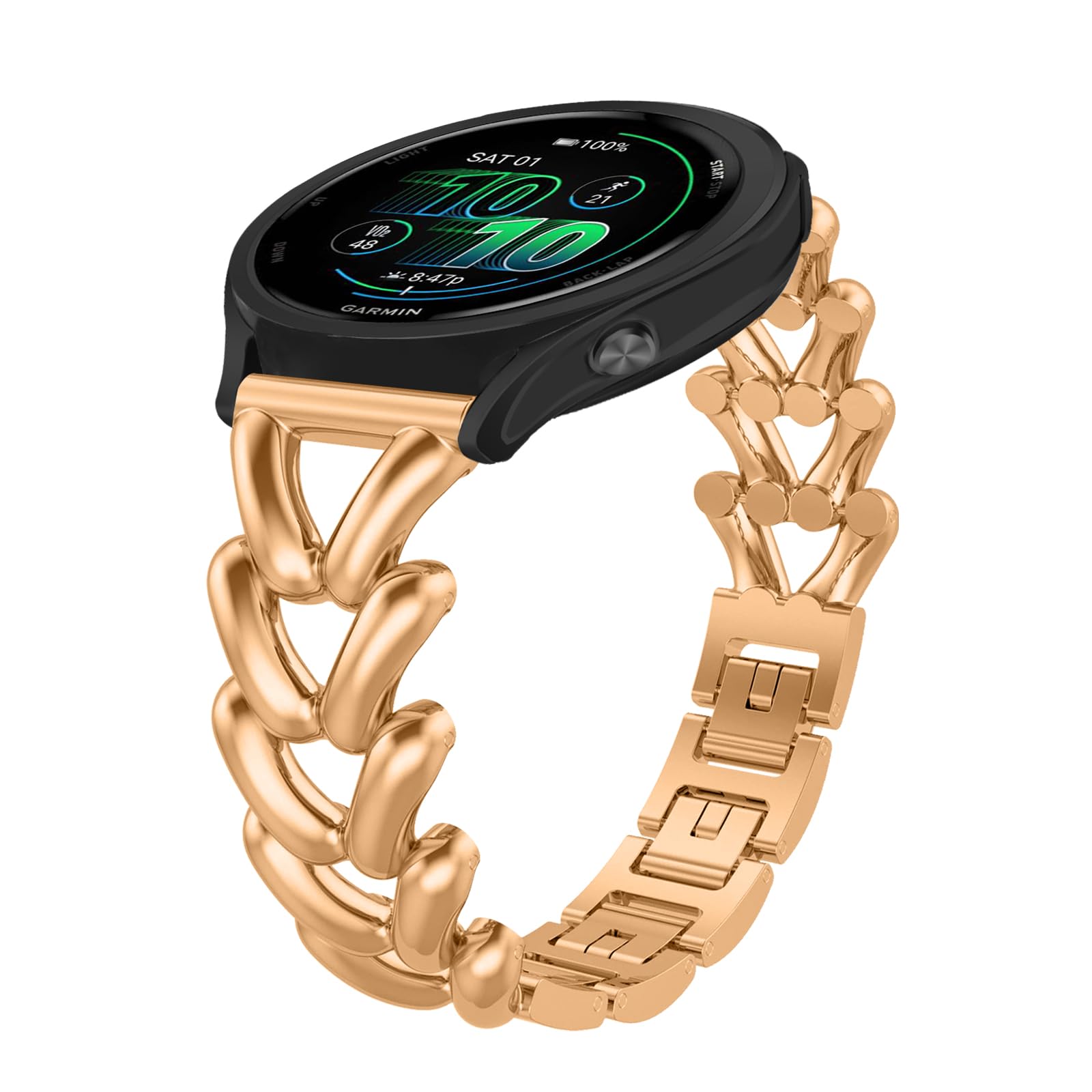 [SumNeol] 20mm バンド Garmin(ガーミン) Forerunner 570 42mm/165/245/645/Approach S50/S44/S42/Vivoactive 6/Vivoactive 5/Venu Sq 2/Sq/Venu 2 Plus 対応 交換バンド ステンレス鋼 金属 替えベルト 防水 軽量 ストラップ 工具不