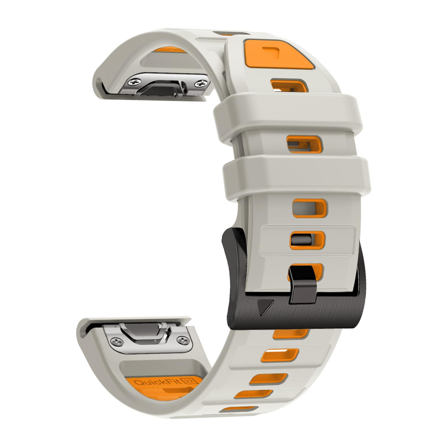 MOQIAN 26 MM for QuickFit バンド Fenix 8 51mm / Garmin Fenix 7X Pro Solar/Garmin Instinct 2X Garmin Fenix 7X/Fenix 6X GPS/6X Pro/6X Sapphire GPS/5X GPS/5X Plus 対応 シリコン ストラップ ループ スポーツバンド 時計ベルト 防水