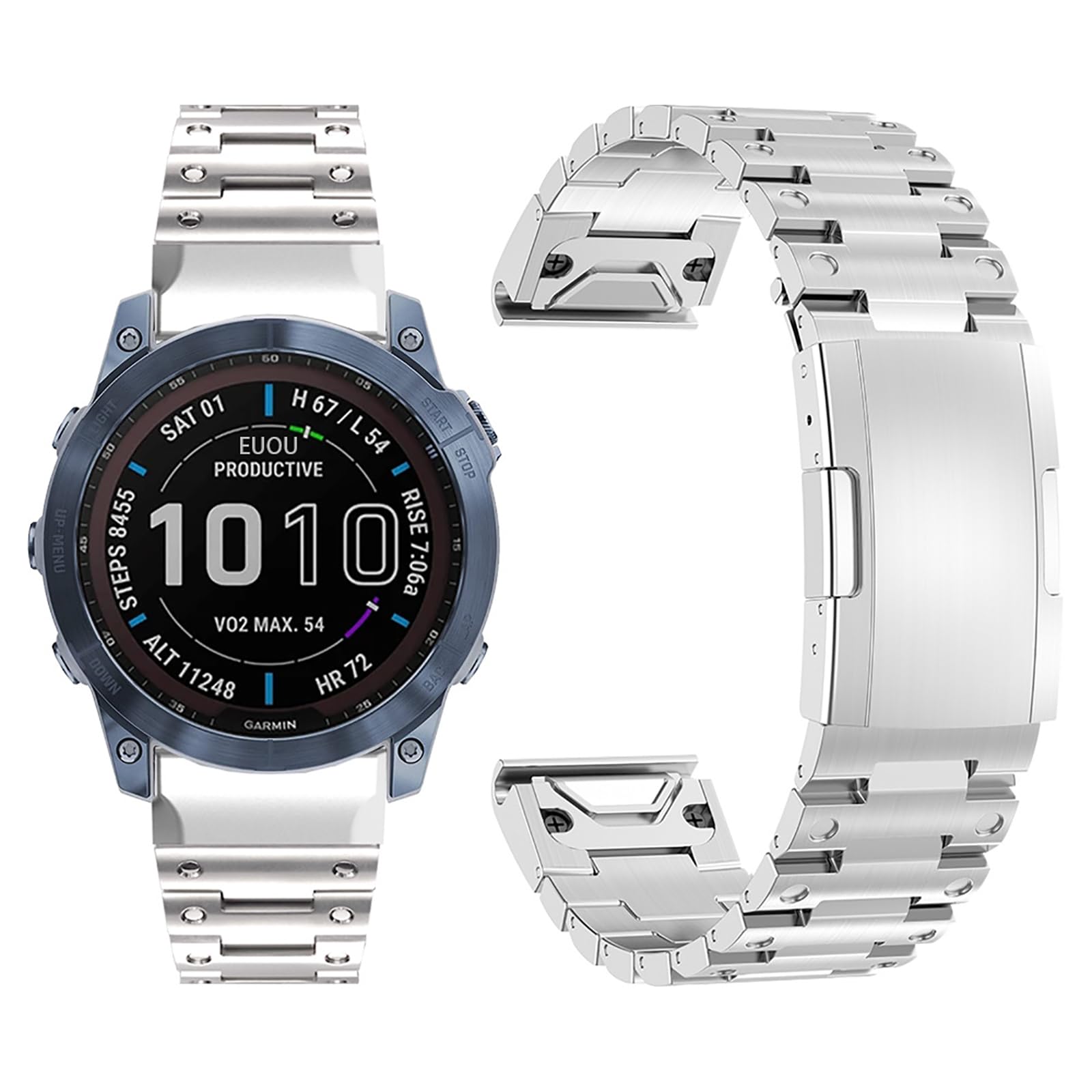 【ステンレス鋼ダンス楽隊】 相応うGarmin（ガーミン）取り替えっこダンス楽隊 Instinct 2X/Fenix 7X/Enduro2/fenix3/fenix3 hr/quaitx3 御前上等ステンレス鋼 Garmin instinct 2x 金属元素ダンス楽隊 好いたらしいなひな形 調節する能力のある 26粍（しろがね色）
