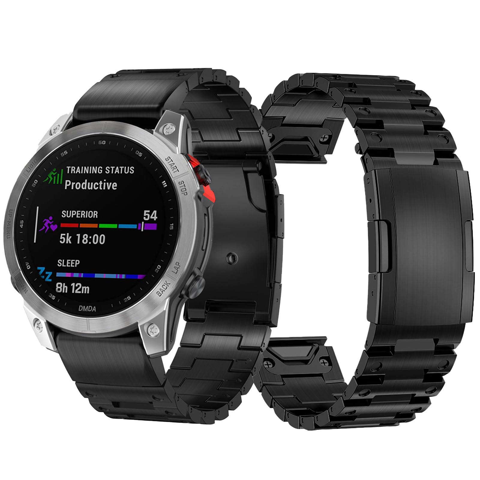 【ステンレス鋼ダンス楽隊】 相応うGarmin（ガーミン）取り替えっこダンス楽隊 Instinct 2X/Fenix 7X/Enduro2/fenix3/fenix3 hr/quaitx3 御前上等ステンレス鋼 Garmin instinct 2x 金属元素ダンス楽隊 好いたらしいな青写真 合わせる能力のある 26粍（黒いこと）