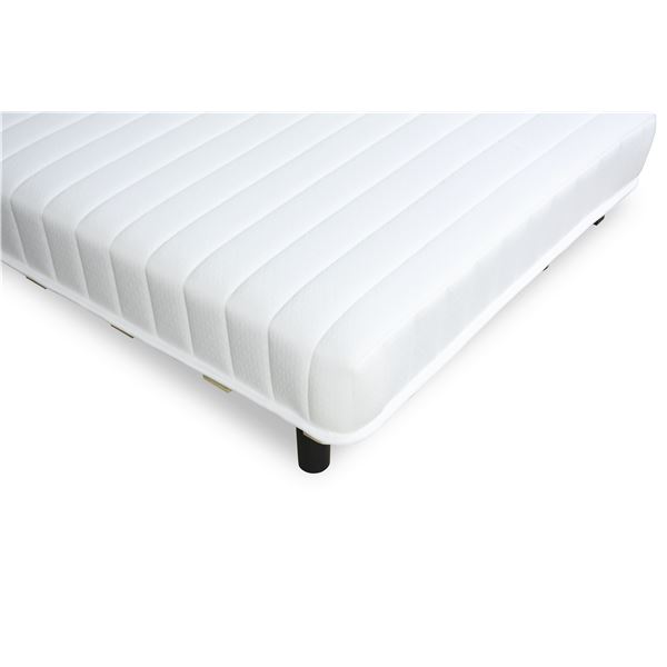 脚付きボンネルコイルマットレスベッド約W195×D95×H35cmホワイト組立品