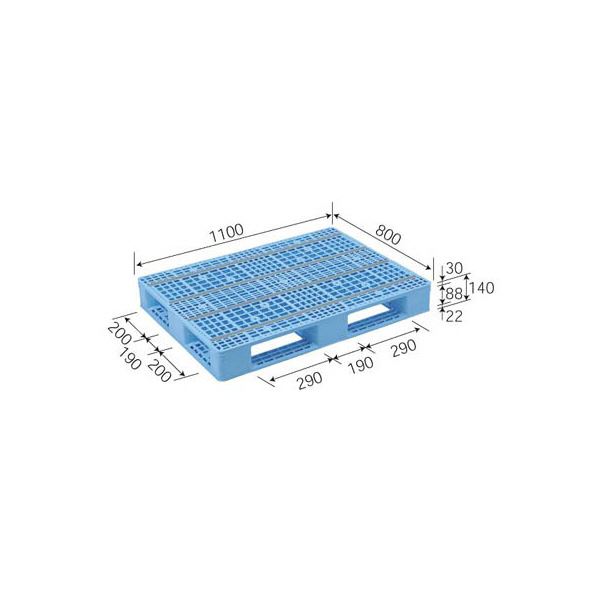 三甲 サンコー プラスチックパレット プラパレ D4-811-2 ライトブルー 青 最大46%OFFクーポン