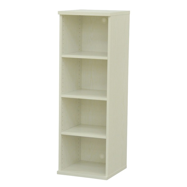 カラーボックス(収納棚 カスタマイズ家具) 4段 幅40×高さ120.3cm セレクト1240WH ホワイト