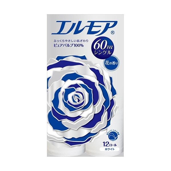 まとめ カミ商事 エルモア 花の香り 60m トイレットロール 12ロール 1パック 芯あり