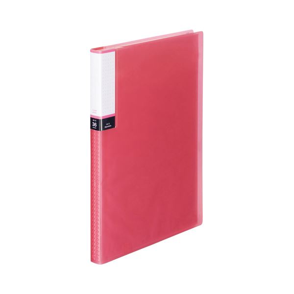 まとめ TANOSEE クリアブック 10冊 36ポケット 1セット 透明表紙 背幅20mm ピンク
