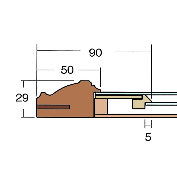 木製 太いフレーム 寸五巾金ラック賞状額 勲記 (595×420mm) 文房具