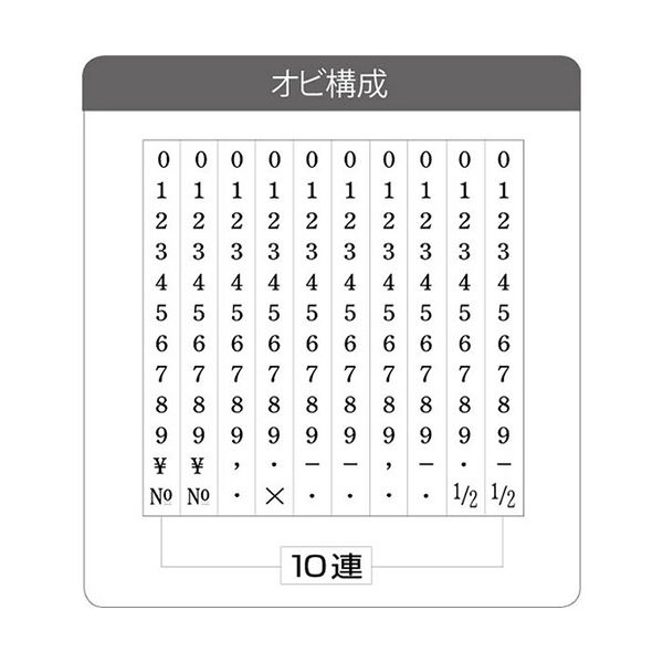 91%OFF!】 サンビー テクノタッチ回転印 欧文10連2号 明朝体 TK-210 1