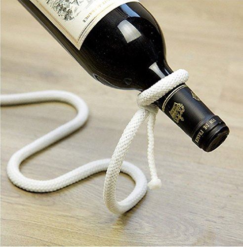 T B ロープ ワイン ホルダー ワイン ラック 魔法の ワイン ボトル ホルダー インテリア おしゃれ 大人 デザイン ディスプレイ 贈り物 ギフト 宙に浮いた オブジェ 白 Educaps Com Br