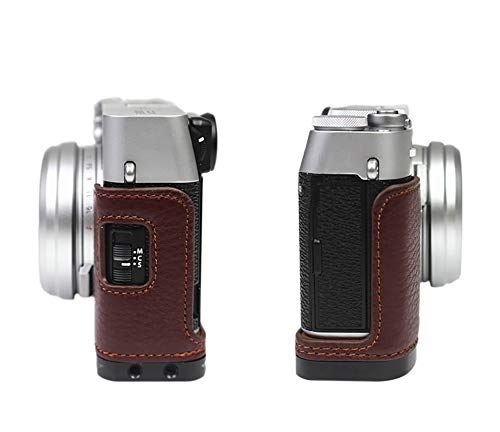 楽天市場 対応 Fujifilm Fuji 富士 Pen X100v カメラケース カメラカバー カメラバッグ カメラホルダー 本革 メタルベース 側板を取り外し可能 Koowl手作りのレザー牛革 メタルカメラハーフケース 付属品 牛革ハンドストラップ スタイリッシュ 防水 防振