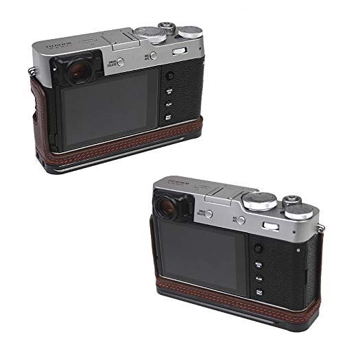 楽天市場 対応 Fujifilm Fuji 富士 Pen X100v カメラケース カメラカバー カメラバッグ カメラホルダー 本革 メタルベース 側板を取り外し可能 Koowl手作りのレザー牛革 メタルカメラハーフケース 付属品 牛革ハンドストラップ スタイリッシュ 防水 防振