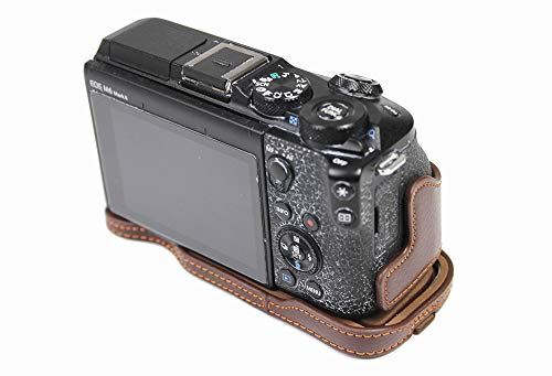 楽天市場 Canon キヤノン Pen Eos M6 Mark Ii カメラ バッグ カメラ ケース 本革 Koowl手作りトップクラスの牛革カメラ ハーフケース Canon キヤノン Pen Eos M6 Mark Ii一眼カメラケース 防水 防振 携帯型 透かし彫りベース ハンドストラップ カメラストラップ