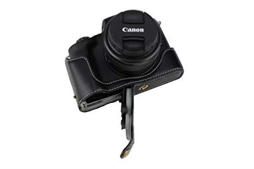 値引きする 楽天市場 Canon キヤノン Pen Eos M50 カメラバッグ カメラケース 本革 Koowl手作りトップクラスの牛革カメラハーフ ケース Canon キヤノン Pen Eos M50 一眼カメラケース 防水 防振 携帯型 透かし彫りベース ハンドストラップ カメラストラップ