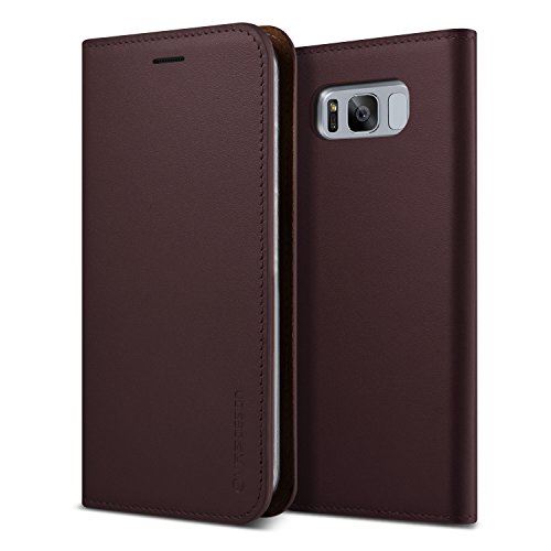 【VRS】 Galaxy S8 対応 ケース 手帳型 本革 Genuine Leather Diary ハンドメイド レザー マグネットなし 手帳 カバー [ ギャラクシーS8 専用 ] ワインレッド｜T.M.Bストア