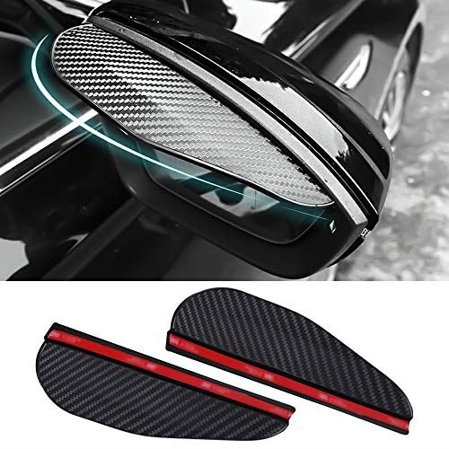【2PCS】ダイハツ ロッキー A200S/A210S 新型 ロッキー【年式： R1.11～現行】 対応ドアミラーバイザー サイドミラーバイザー ミラー雨バイザー ドアミラーカバー カーボン調 外装パーツ