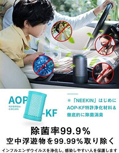スマホ給電 アレルギ対策 スマホ給電 花粉対策 車載空気清浄機 機能 車用 空気清浄器 アクセサリー Aop Kf特許取得済みの浄化材料 Type 除菌消臭 機能 Pm2 5 ホコリ タバコの煙を分解 C Usbケーブル付きと車の充電器 グレー T M Bストア ミニ