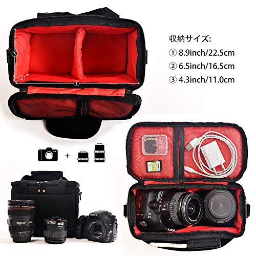 楽天市場 Fosoto 一眼レフカメラバッグ カメラケース ショルダー 防水 レインカバー付き おしゃれ 収納バッグ ナイロン ブラック T M Bストア