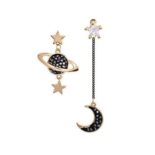 Juxinson イヤリング ピアス レディース 人気 星 揺れる 18k メッキ ネジ イヤリング 金属アレルギー対応 (イヤリング)