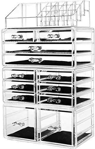 コスメ収納ボックス アクセサリー メイクケース コスメ収納ボックス Hblife 口紅 コスメ レディース コスメ収納ボックス 超大容量 超大容量 収納スタンド 透明アクリル ジュエリーボックス 小物 収納 化粧品収納ボックス 引き出し小物 化粧品入れ クリア アクセサリー 母