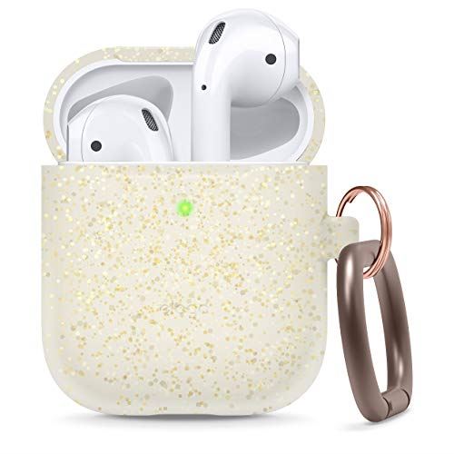 Elago Airpods 対応 ケース カラビナ 付 シリコン 製 カバー 耐衝撃 傷防止 落下防止 保護 アクセサリー Apple Airpods1 Airpods2 エアーポッズ 対応 Hang Case ナイトグローゴールドパール Andapt Com